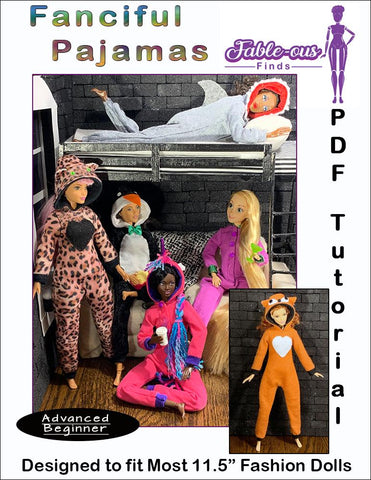 Fable-ous Finds Barbie Fanciful Pajamas Pattern for 11-1/2 Inch Fashion Dolls Pixie Faire