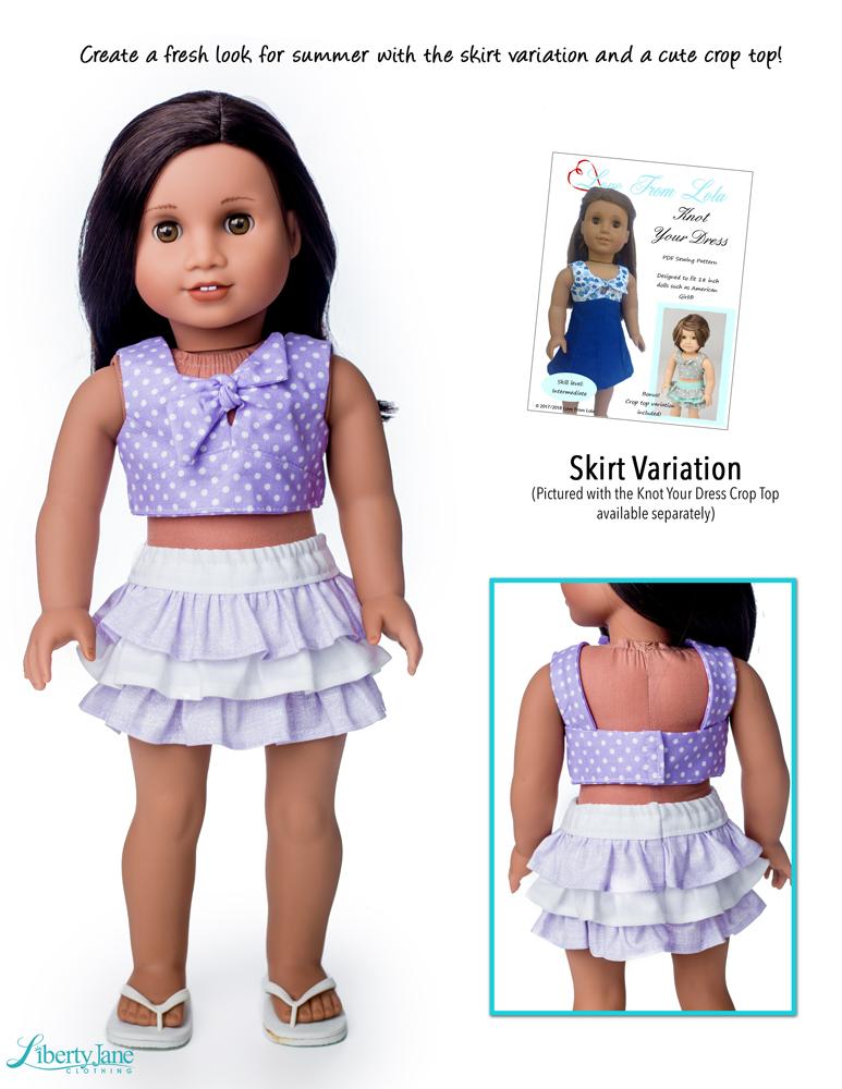 Liberty Jane 18 Inch Modern Faraway Downs Dress 18" Doll Clothes Pattern Pixie Faire