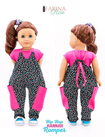 Farina Rae 18 Inch Modern Hip Hop Hannah Romper 18" Doll Clothes Pattern Pixie Faire