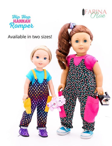 Farina Rae 18 Inch Modern Hip Hop Hannah Romper 18" Doll Clothes Pattern Pixie Faire