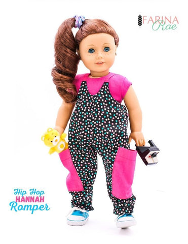 Farina Rae 18 Inch Modern Hip Hop Hannah Romper 18" Doll Clothes Pattern Pixie Faire