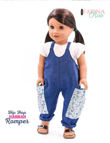 Farina Rae 18 Inch Modern Hip Hop Hannah Romper 18" Doll Clothes Pattern Pixie Faire