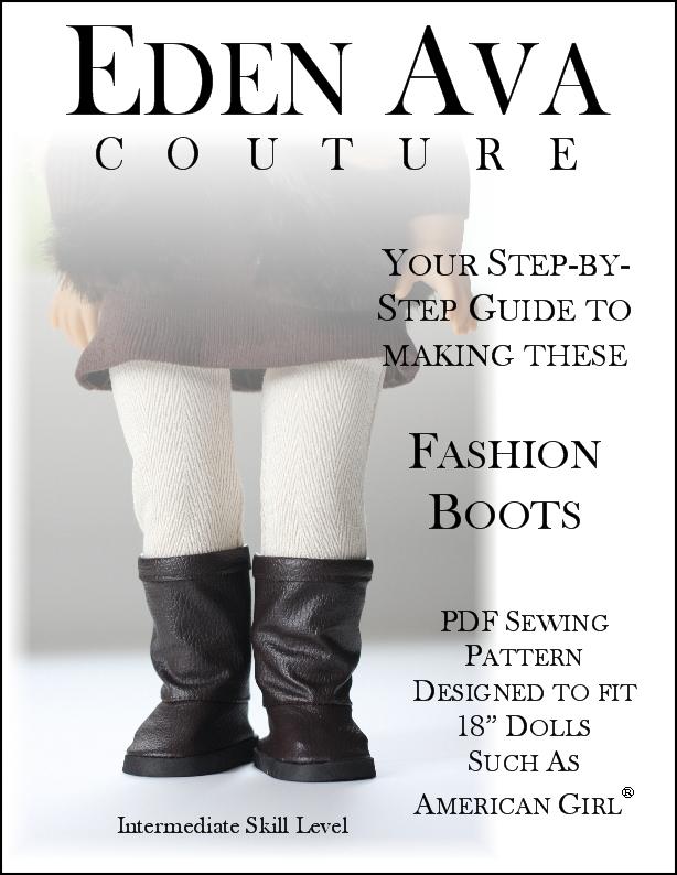 Eden Ava Shoes Fashion Boots 18" Doll Shoe Pattern Pixie Faire
