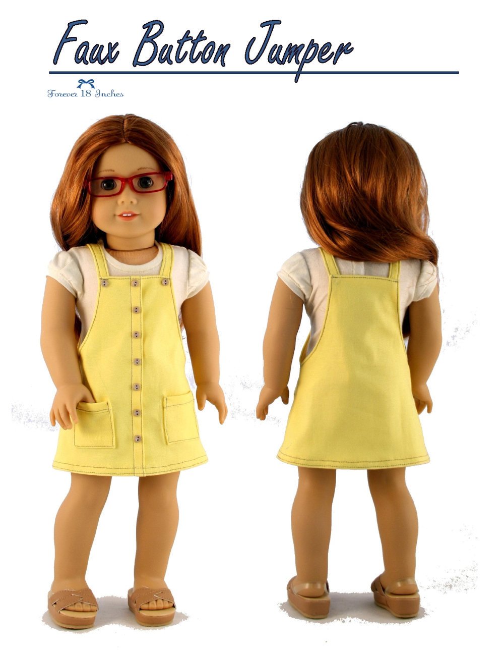 Forever 18 Inches 18 Inch Modern Faux Button Jumper 18" Doll Clothes Pixie Faire