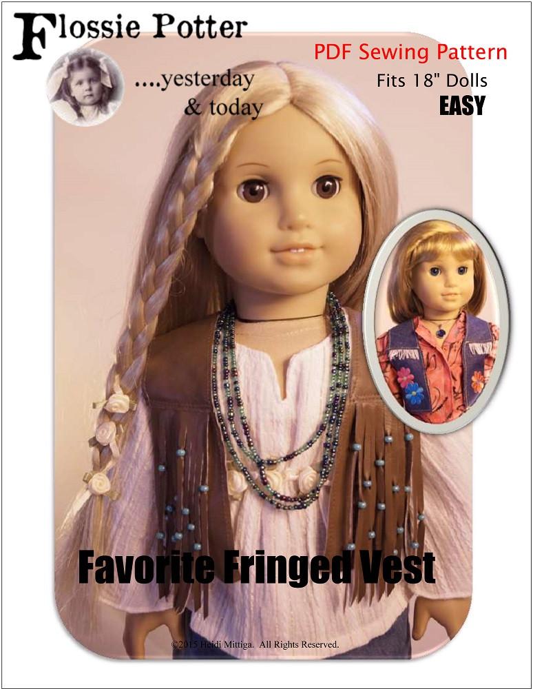 Flossie Potter 18 Inch Modern Favorite Fringed Vest 18" Doll Clothes Pixie Faire
