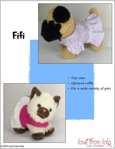 Love From Lola 18 Inch Modern Fifi and Fido 18" Doll Pet Pattern Pixie Faire