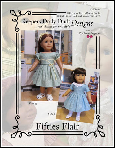 Keepers Dolly Duds Designs 18 Inch Historical Fifties Flair 18" Doll Clothes Pattern Pixie Faire