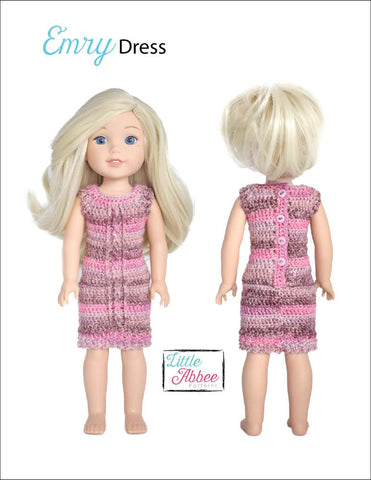 Little Abbee WellieWishers Emry Dress Crochet Pattern for 14-14.5" Dolls Pixie Faire