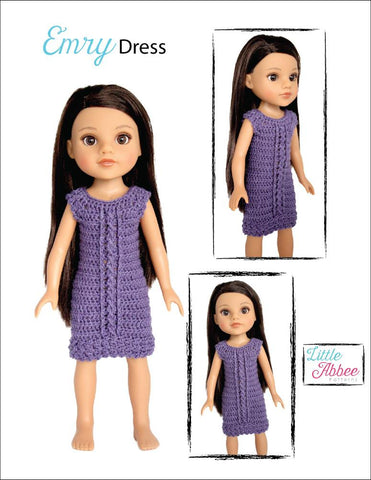 Little Abbee WellieWishers Emry Dress Crochet Pattern for 14-14.5" Dolls Pixie Faire