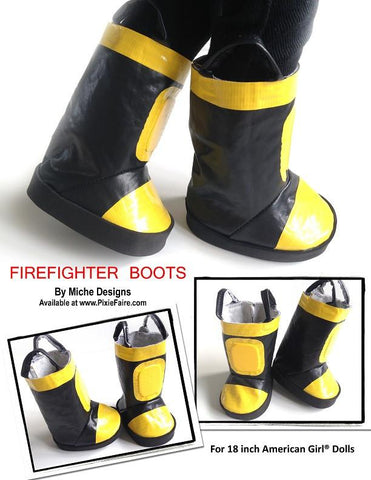 Miche Designs 18 Inch Modern Firefighter Boots 18" Doll Shoes Pixie Faire