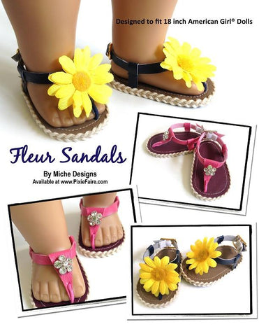 Miche Designs Shoes Fleur Sandals 18" Doll Shoes Pixie Faire
