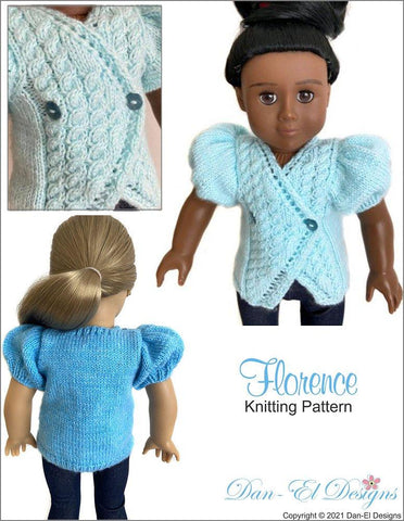 Dan-El Designs Knitting Florence 18" Doll Clothes Knitting Pattern Pixie Faire