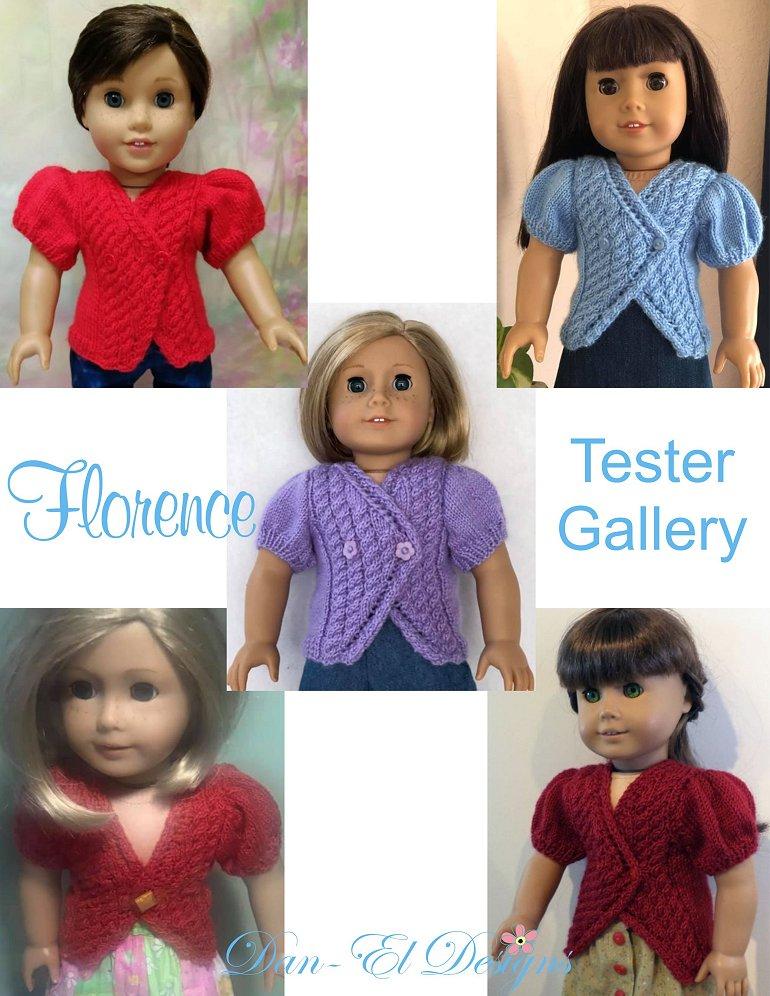 Dan-El Designs Knitting Florence 18" Doll Clothes Knitting Pattern Pixie Faire