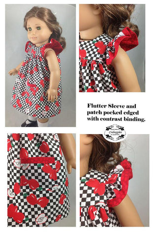 Crabapples 18 Inch Modern Flutter Sleeve Dress 18" Doll Clothes Pattern Pixie Faire