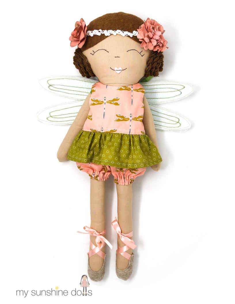 My Sunshine Dolls Cloth doll Flutterby Friends Doll 23" Cloth Doll Pattern Pixie Faire