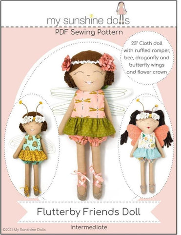 My Sunshine Dolls Cloth doll Flutterby Friends Doll 23" Cloth Doll Pattern Pixie Faire