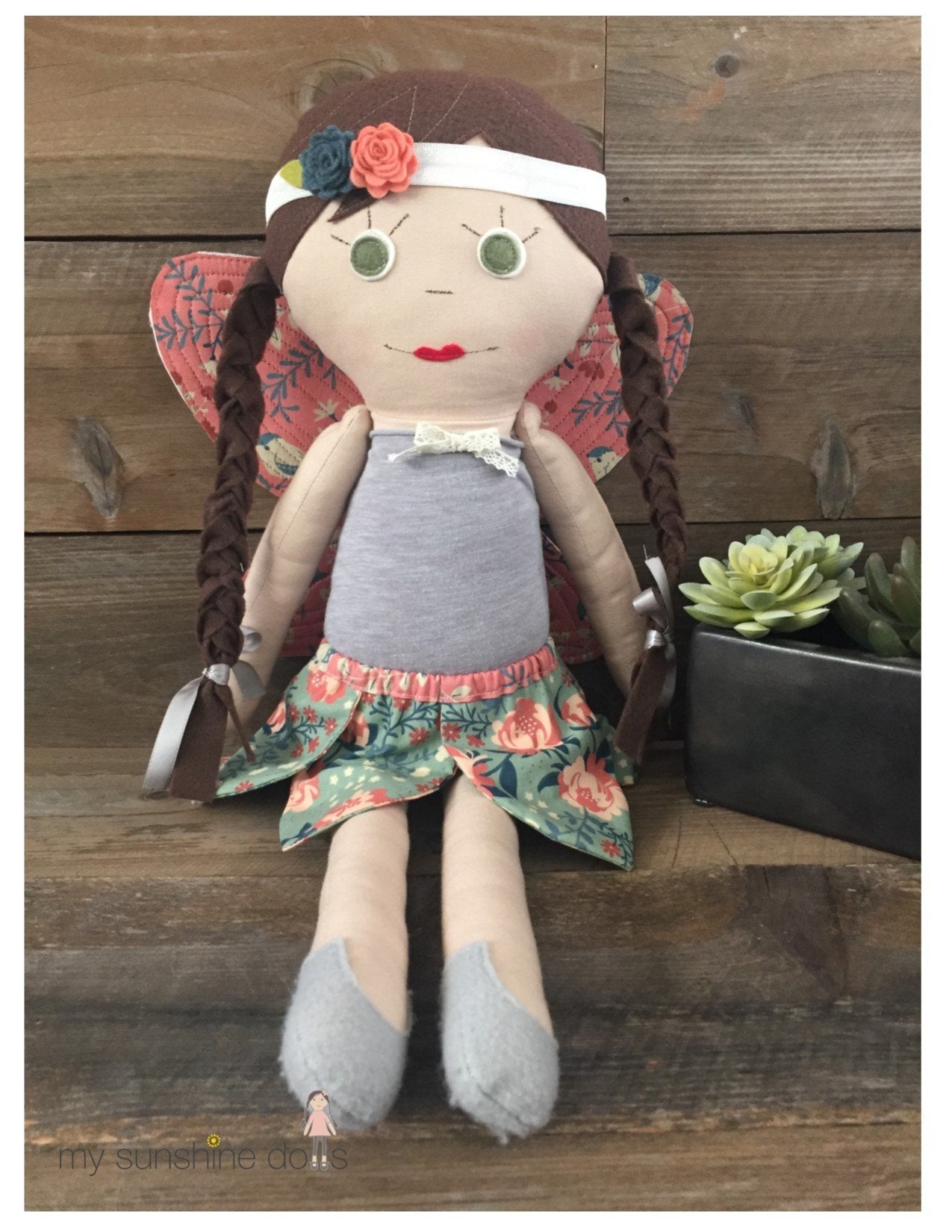 My Sunshine Dolls 18 Inch Modern Fluttering Fairy Costume Pattern for 18" dolls and 23" My Sunshine Cloth Dolls Pixie Faire