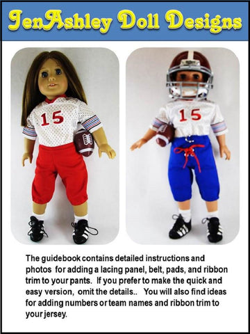 Jen Ashley Doll Designs 18 Inch Modern Touchdown Football Uniform 18" Doll Clothes Pixie Faire