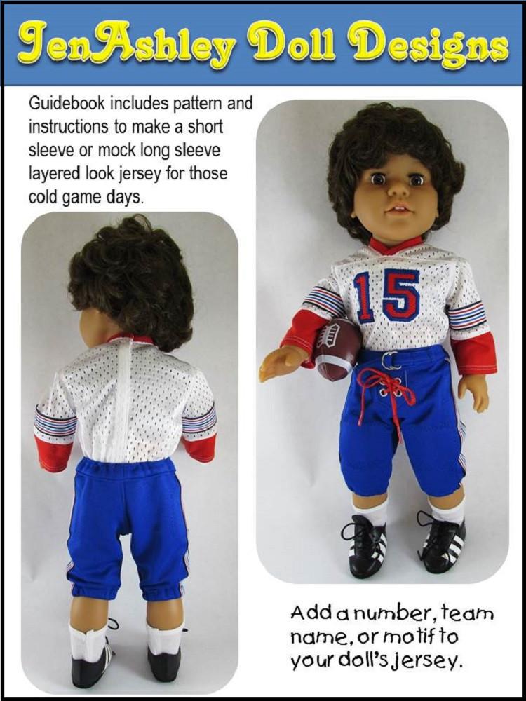Jen Ashley Doll Designs 18 Inch Modern Touchdown Football Uniform 18" Doll Clothes Pixie Faire