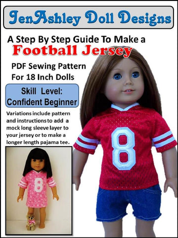Jen Ashley Doll Designs 18 Inch Modern Football Jersey 18" Doll Clothes Pixie Faire