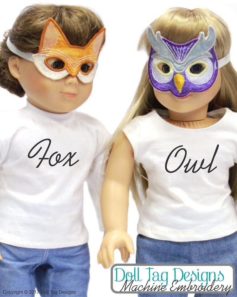 Doll Tag Clothing Machine Embroidery Design Forest Critter Masks Machine Embroidery Designs Pixie Faire