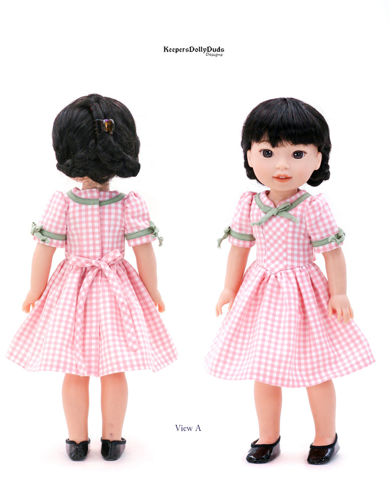 Keepers Dolly Duds Designs 18 Inch Historical Forties Fashion Dress 14.5-15" Doll Clothes Pattern Pixie Faire