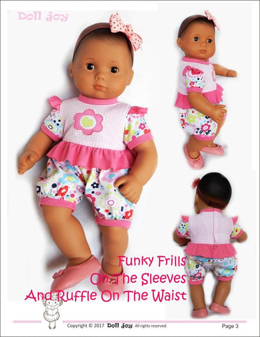 Doll Joy Bitty Baby/Twin Romper 15" Baby Doll Clothes Pattern Pixie Faire