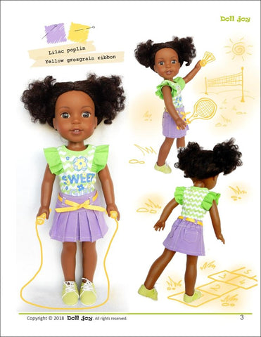 Doll Joy WellieWishers Joy Skirt 14.5" Doll Clothes Pattern Pixie Faire