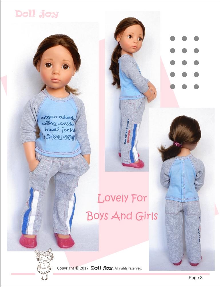 Doll Joy Gotz 19 Inch Active Pants Pattern for 19" Gotz Dolls Pixie Faire