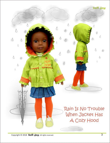 Doll Joy WellieWishers Windbreaker Jacket 14.5" Doll Clothes Pattern Pixie Faire