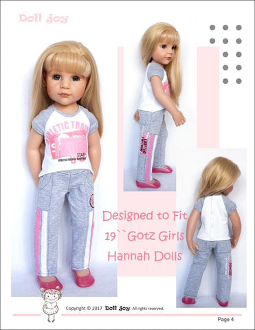 Doll Joy Gotz 19 Inch Active Pants Pattern for 19" Gotz Dolls Pixie Faire