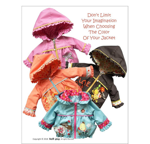 Doll Joy WellieWishers Windbreaker Jacket 14.5" Doll Clothes Pattern Pixie Faire