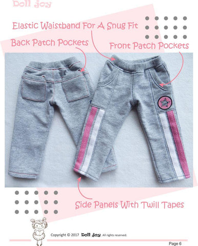 Doll Joy Gotz 19 Inch Active Pants Pattern for 19" Gotz Dolls Pixie Faire