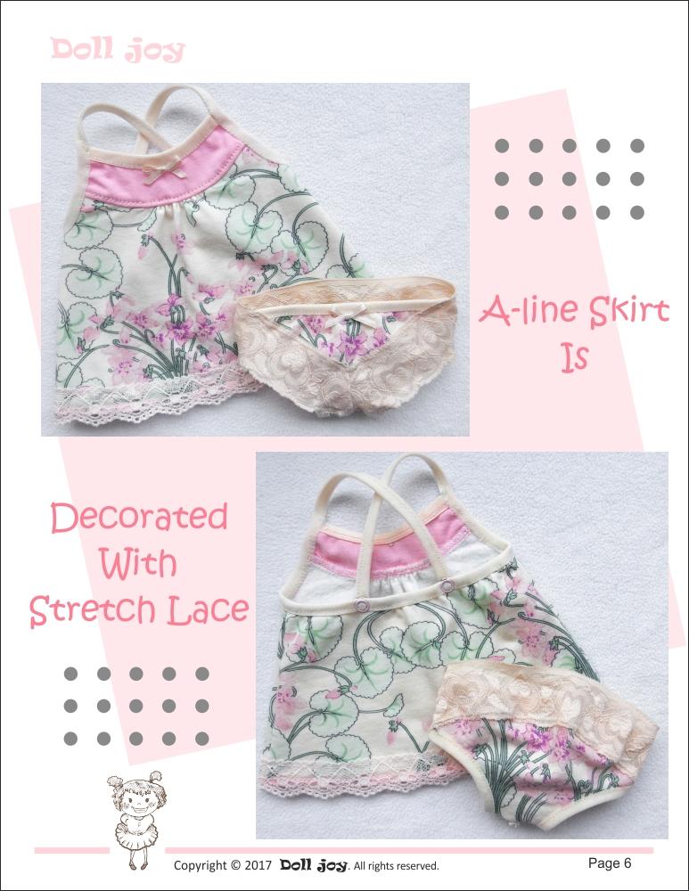 Doll Joy 18 Inch Modern Camisole and Panties 18" Doll Clothes Pattern Pixie Faire