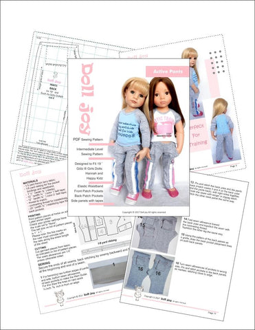 Doll Joy Gotz 19 Inch Active Pants Pattern for 19" Gotz Dolls Pixie Faire