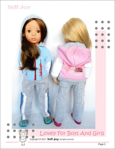 Doll Joy Gotz 19 Inch Zip Through Hoody Pattern for 19" Gotz Dolls Pixie Faire