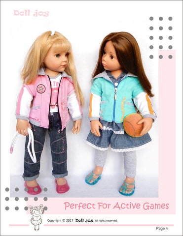 Doll Joy Gotz 19 Inch Zip Through Hoody Pattern for 19" Gotz Dolls Pixie Faire