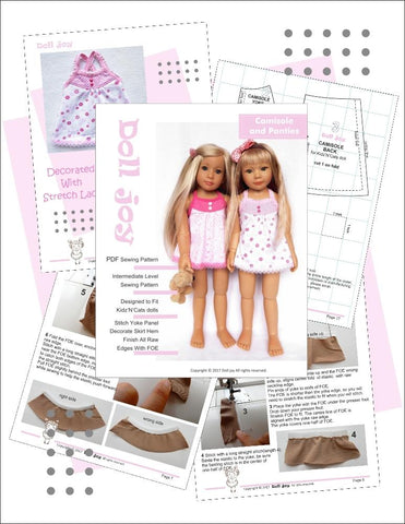 Doll Joy Kidz n Cats Camisole and Panties Pattern for Kidz N Cats Dolls Pixie Faire