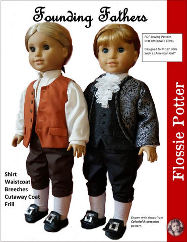 Flossie Potter 18 Inch Boy Doll Founding Fathers 18" Doll Clothes Pattern Pixie Faire