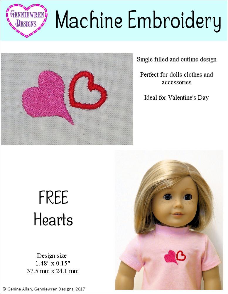 Genniewren Machine Embroidery Design Free Hearts Machine Embroidery Design Pixie Faire