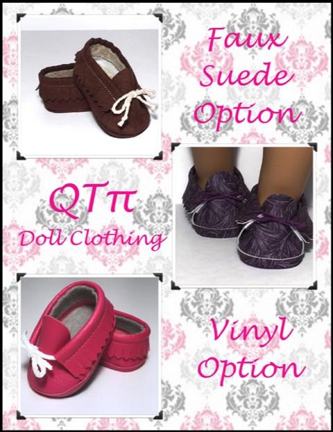 QTπ Doll Clothing Shoes Fringe Moccasins 18" Doll Shoes Pixie Faire