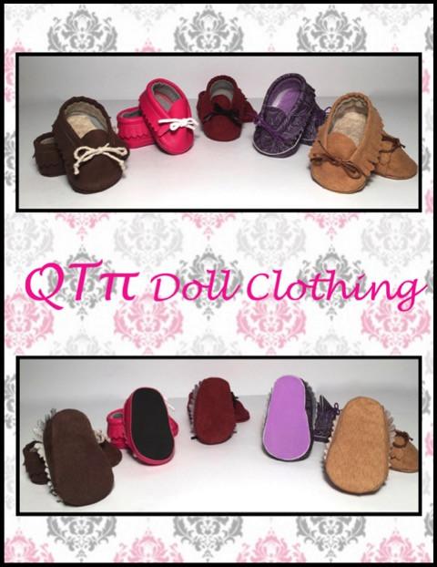 QTπ Doll Clothing Shoes Fringe Moccasins 18" Doll Shoes Pixie Faire