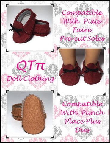 QTπ Doll Clothing Shoes Fringe Moccasins 18" Doll Shoes Pixie Faire
