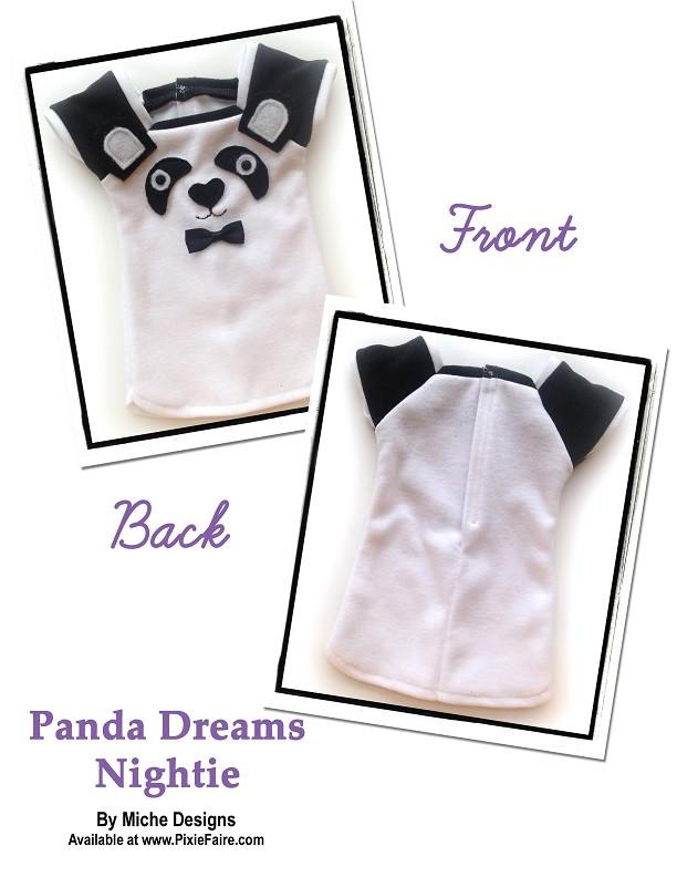 Miche Designs 18 Inch Modern Panda Dreams 18" Doll Clothes Pattern Pixie Faire