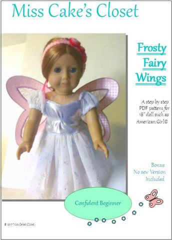 Miss Cake's Closet 18 Inch Modern Frosty Fairy Wings 18" Doll Accessory Pattern Pixie Faire