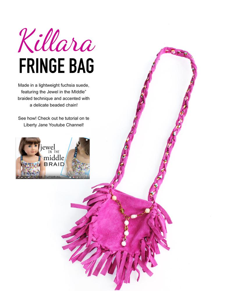 Liberty Jane 18 Inch Modern Killara Fringe Bag 18" Doll Accessory Pattern Pixie Faire
