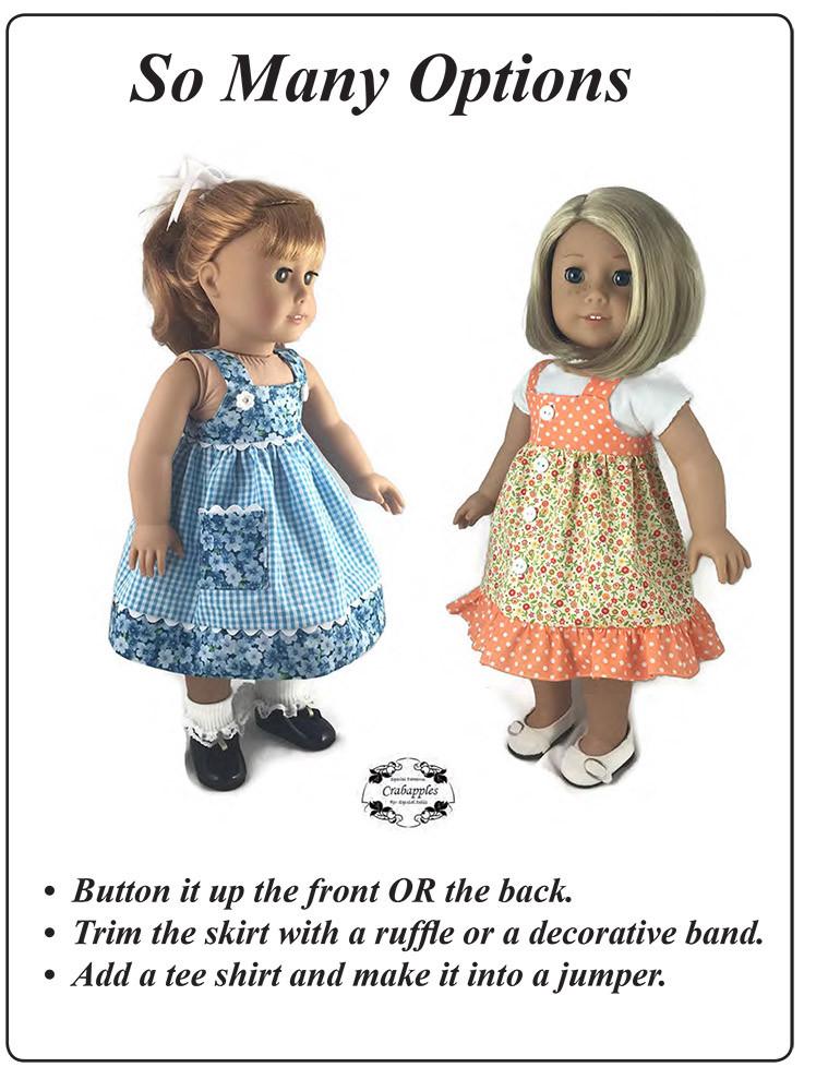 Crabapples 18 Inch Modern Fun in the Sun 18" Doll Clothes Pattern Pixie Faire