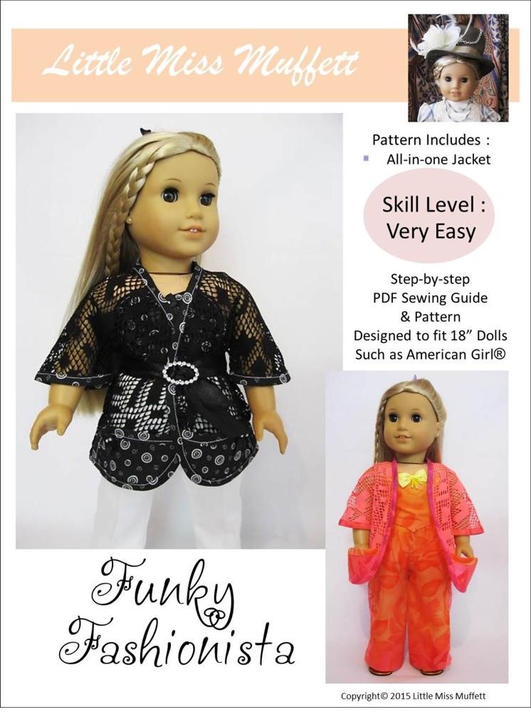 Little Miss Muffett 18 Inch Modern Funky Fashionista Jacket 18" Doll Clothes Pixie Faire