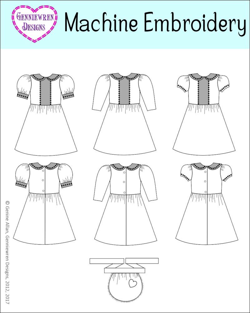 Genniewren Machine Embroidery Design Holly Dress & Apron Machine Embroidery Design Pixie Faire