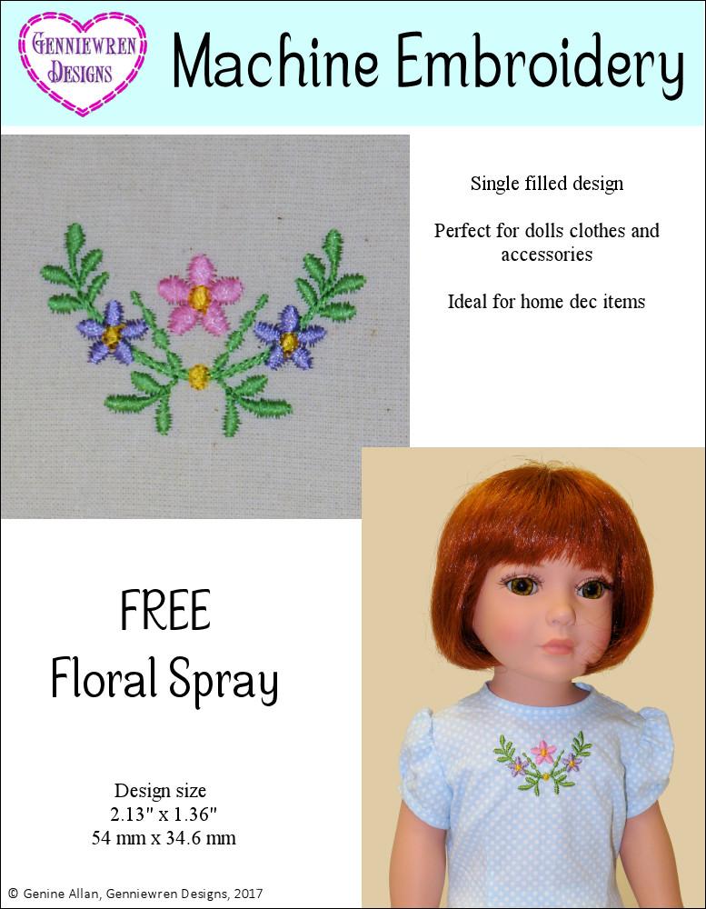 Genniewren Machine Embroidery Design Free Floral Spray Machine Embroidery Design Pixie Faire